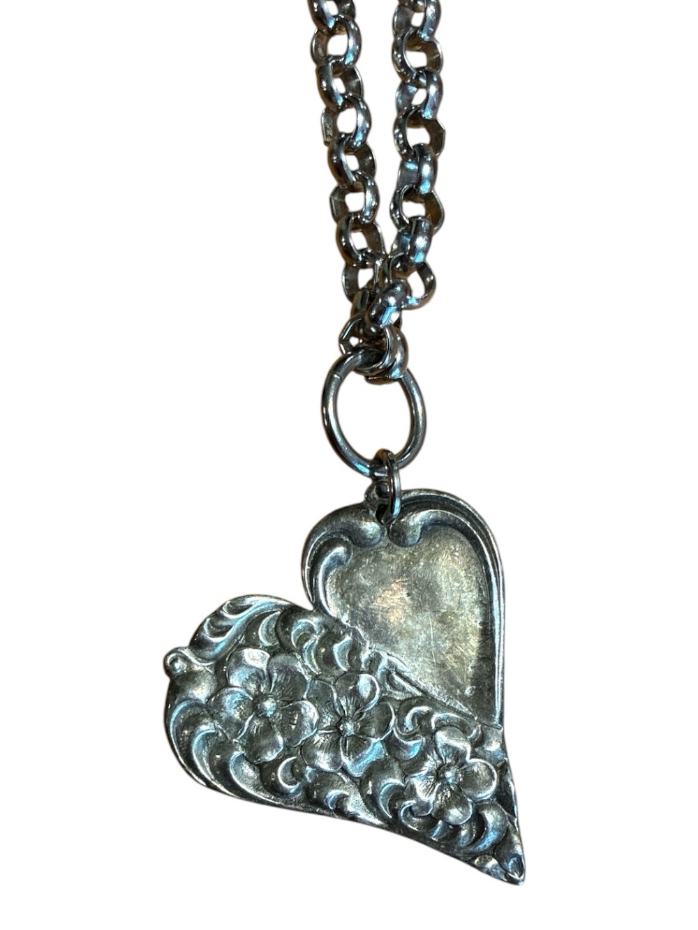 Silver Spoons Floral Heart Pendant Necklace